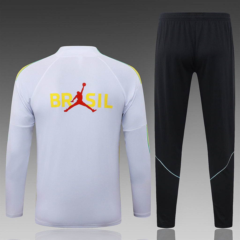 26/27 Brazil White Tracksuit - Quarter Zip