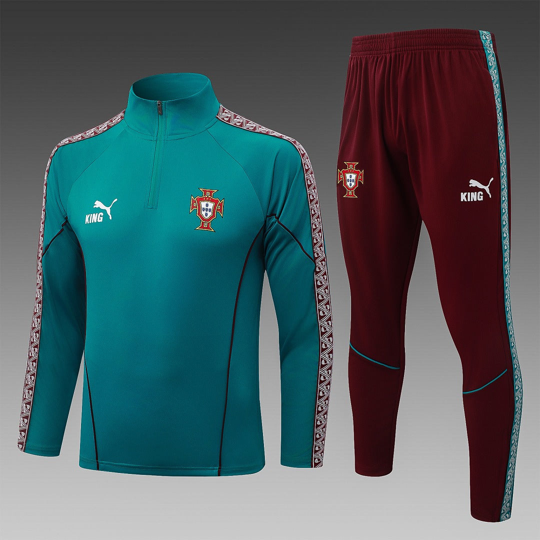 26/27 Portugal Green Tracksuit - Quarter Zip