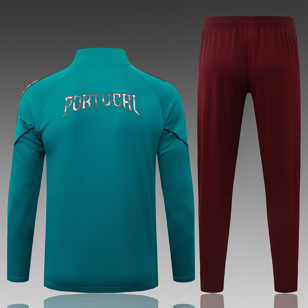 26/27 Portugal Green Tracksuit - Quarter Zip