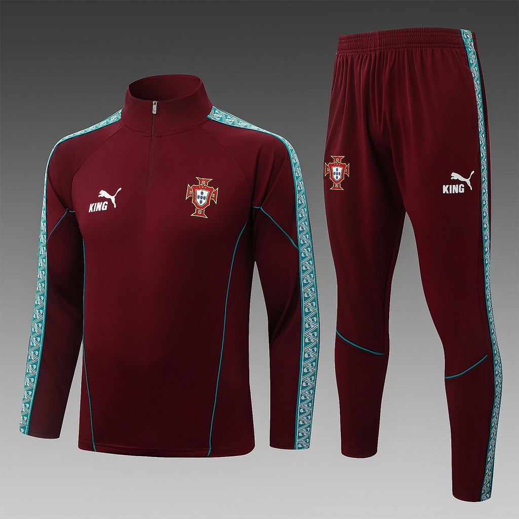 26/27 Portugal Maroon Tracksuit - Quarter Zip