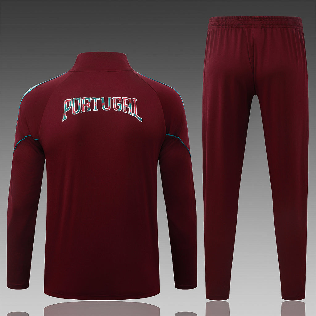 26/27 Portugal Maroon Tracksuit - Quarter Zip