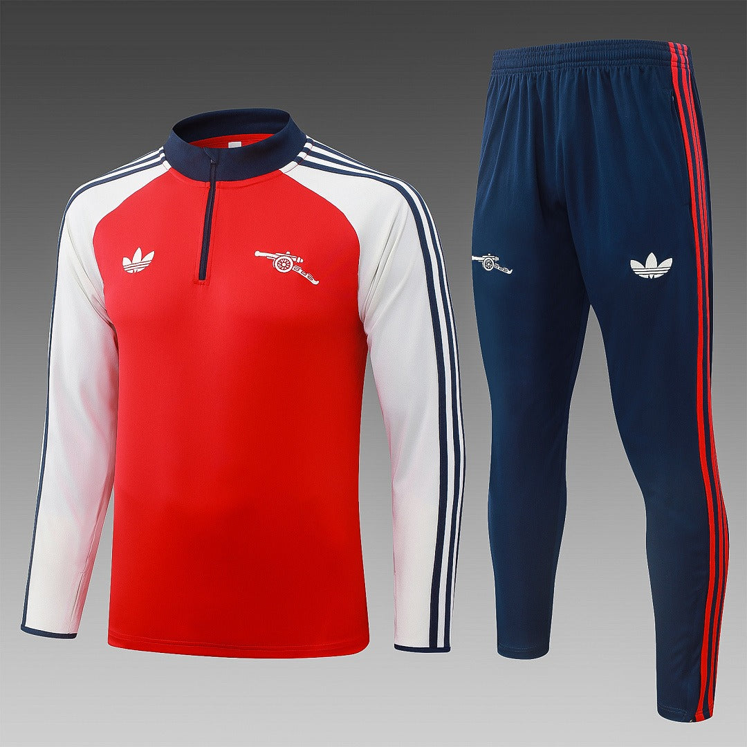 26/27 Arsenal Red & Cream Tracksuit - Quarter Zip