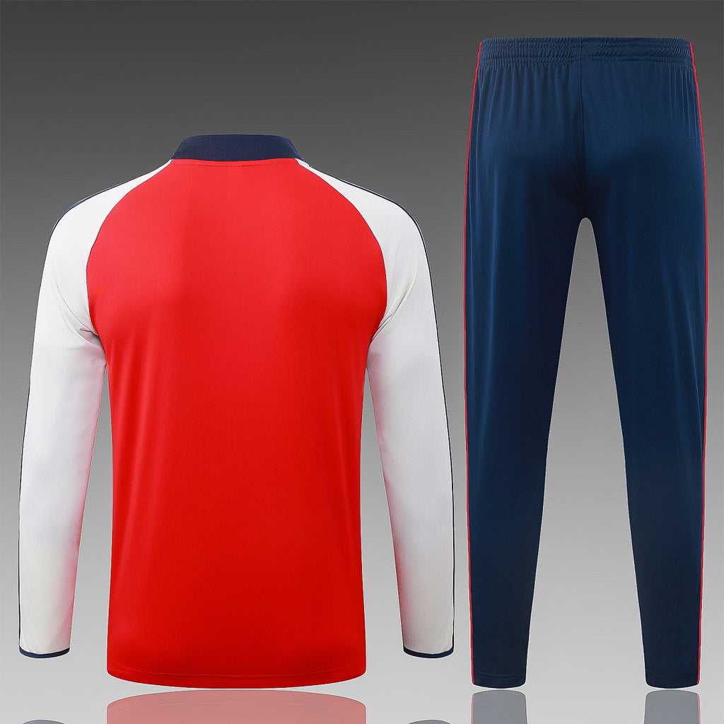 26/27 Arsenal Red & Cream Tracksuit - Quarter Zip