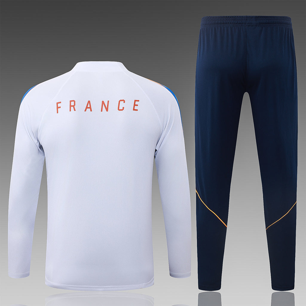 26/27 France White Tracksuit - Quarter Zip