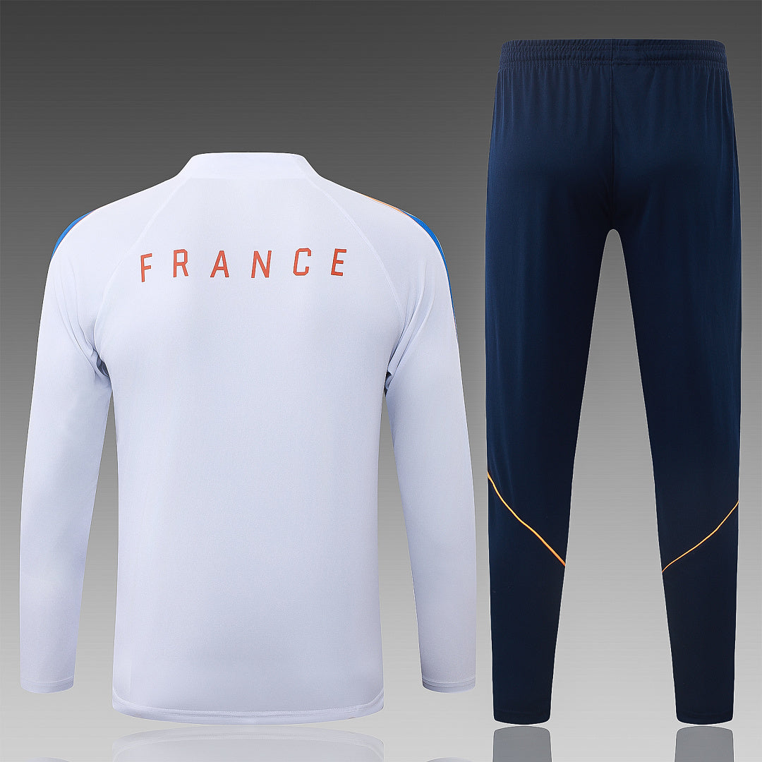 26/27 France White Tracksuit - Quarter Zip