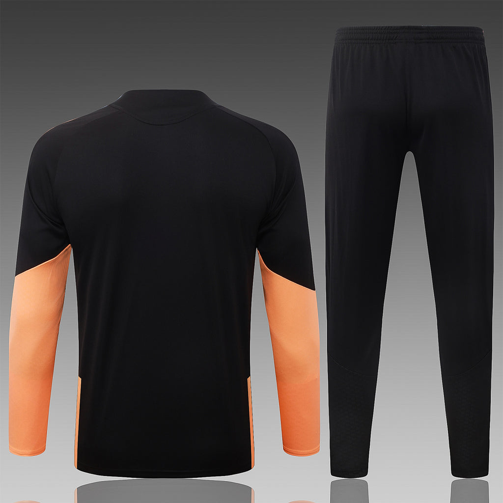 26/27 Arsenal Black & Orange Tracksuit - Quarter Zip