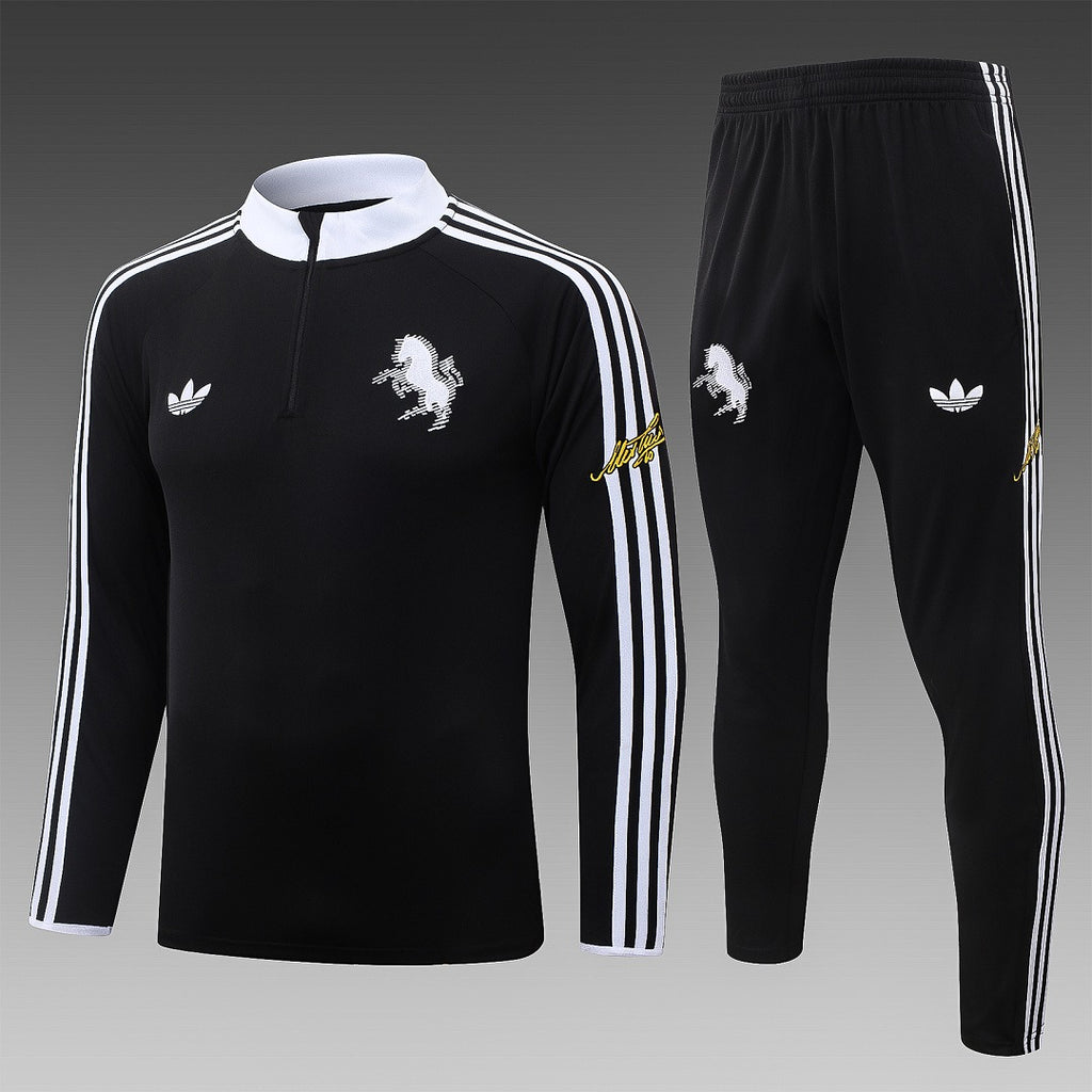 26/27 Juventus Black Tracksuit - Quarter Zip