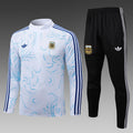 26/27 Argentina White Print Tracksuit - Quarter Zip