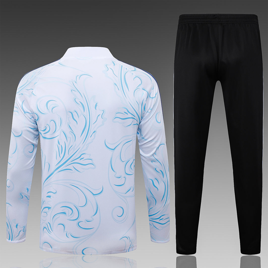 26/27 Argentina White Print Tracksuit - Quarter Zip