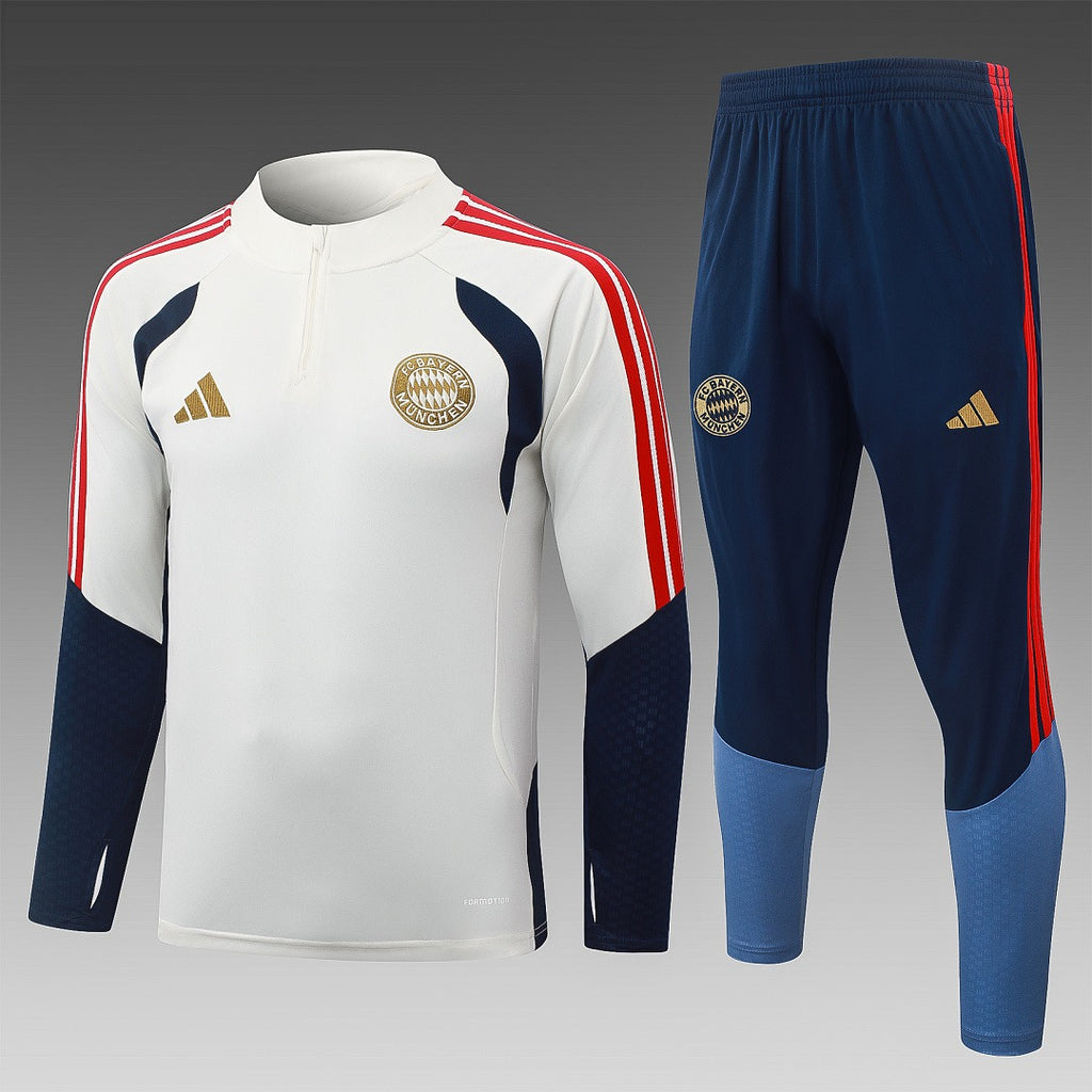 26/27 Bayern Cream Tracksuit - Quarter Zip