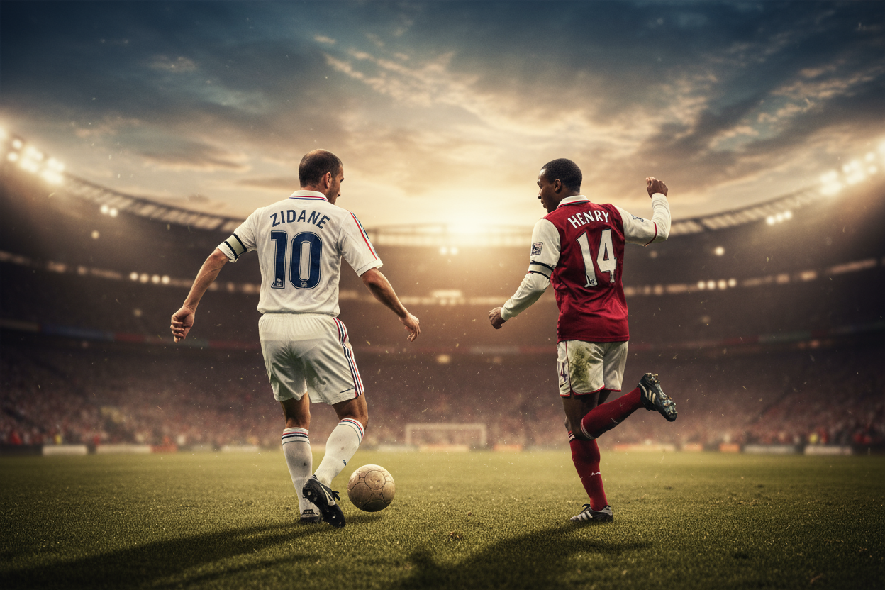 Retro Jerseys Hero Banner - Zidane and Henry in Action